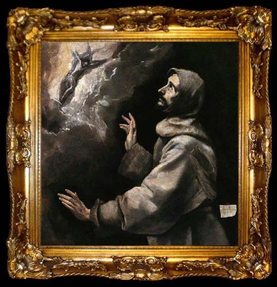 framed  GRECO, El St Francis Receiving the Stigmata, ta009-2
